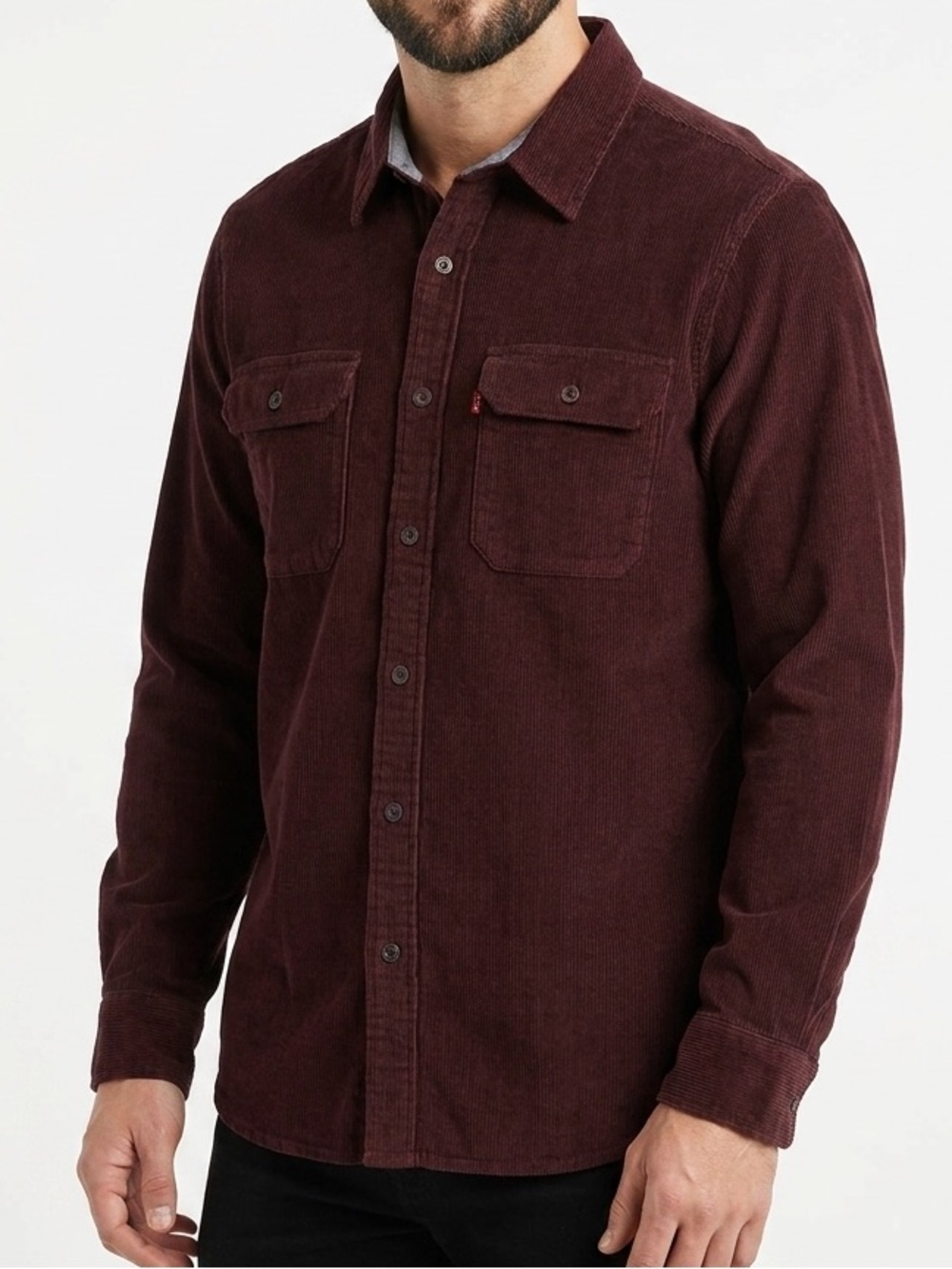 Levi’s NWOT Men's Corduroy Shacket Button-Up Shirt in Deep Burgundy Size Small
